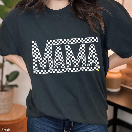 Checkered Mama Tee