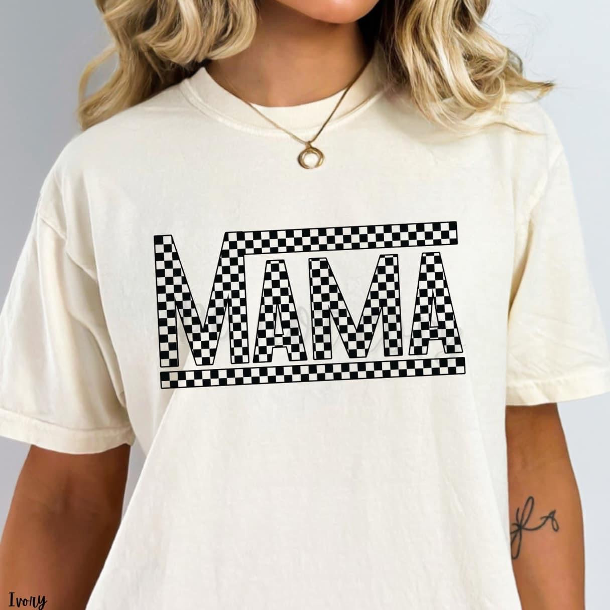 Checkered Mama Tee